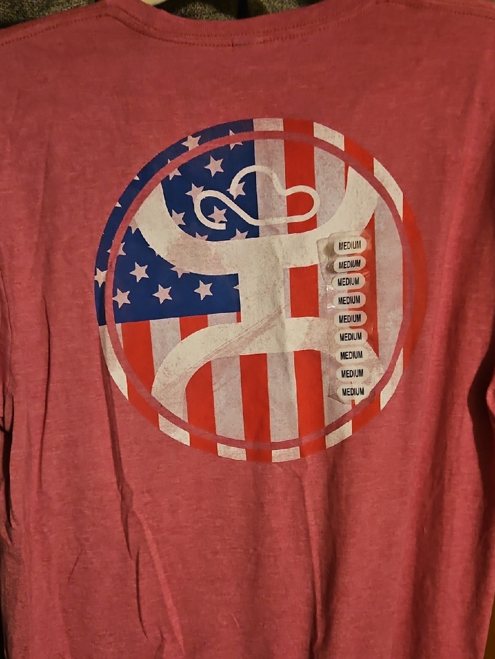 Hooey Red Short-Sleeve Tee with American Flag Circle Graphic
